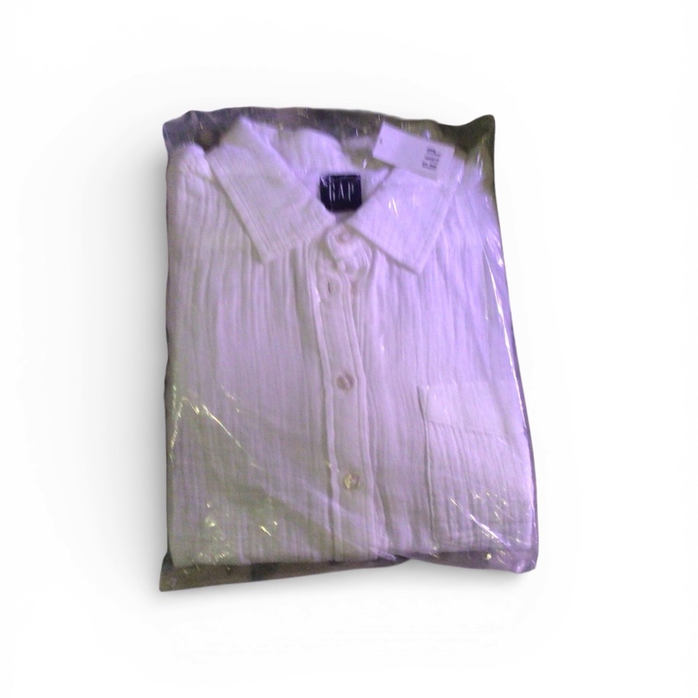 NWT oversized Gap Cotton Gauze Button-Down Shirt PL fits XL? - Picture 2 of 3